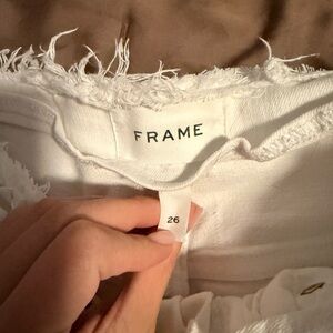 Frame Denim White Cropped Jeans